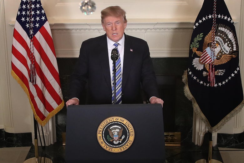 WASHINGTON, DC - FEBRUARY 15: U.S. President Donald Trump delivers remarks about the shooting yesterday at Marjory Stoneman Douglas High School, at the White House on February 15, 2018 in Washington, DC. Yesterday's tragic shooting in Parkland, Florida left 17 people dead. (Photo by Win McNamee/Getty Images)